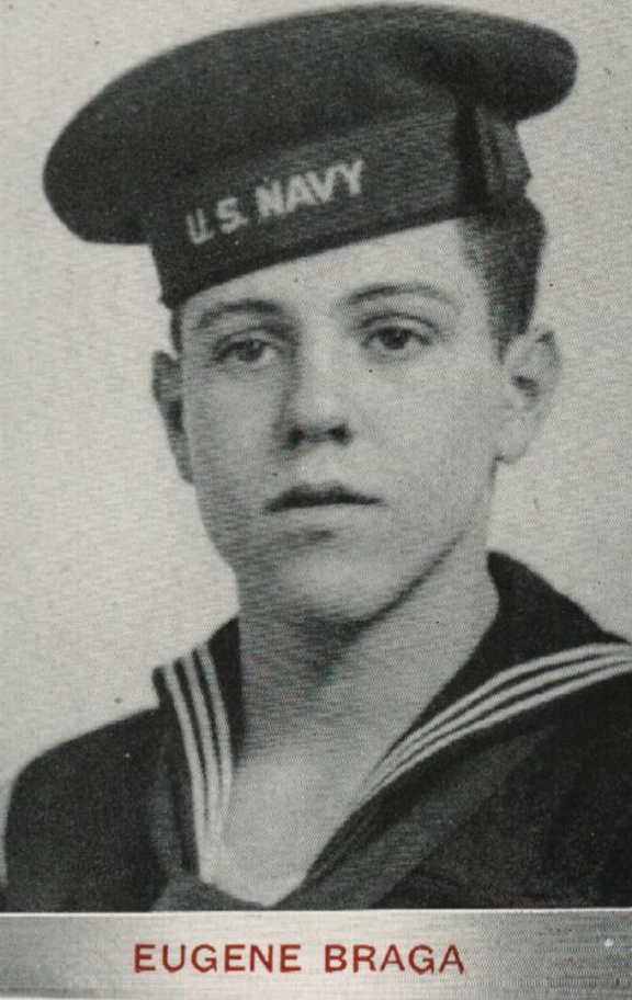 headshot of Eugene Braga, 1943, in Navy uniform