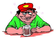 animation of beer drinkers salute - gesturing with a full beer mug